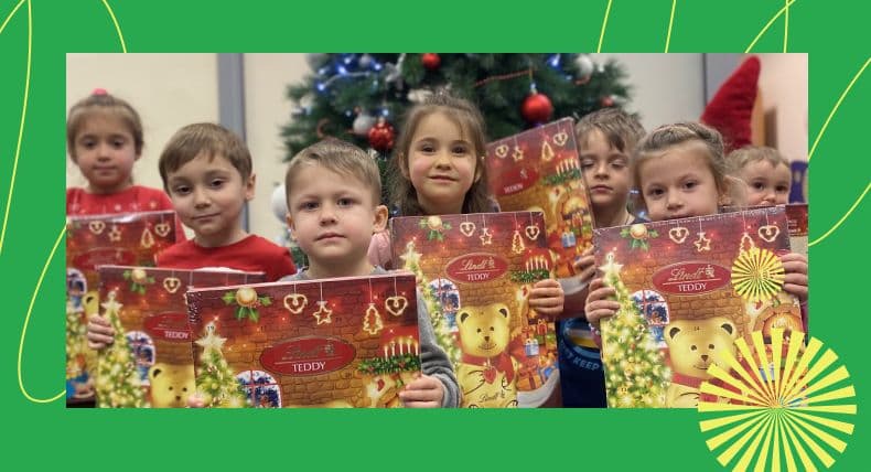Christmas advent calendars from the Lindt company for CHILDREN HUB little visitors